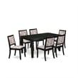 East West Furniture Weston 7-Piece Modern Dining Table Set in Black Finish