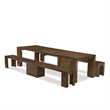 East West Furniture Xtenczar 3-Piece Extendable Dining Set in Walnut Finish