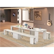 East West Furniture Xtenczar 3 Pieces Extendable Kitchen Table Set in White