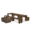 East West Furniture Xtenczar 4-Piece Extendable Dining Set in Walnut Finish