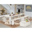 East West Furniture Xtenczar 4 Pieces Extendable Dining Set in White Finish