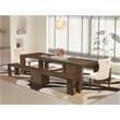 East West Furniture Xtenczar 5-Piece Extendable Dining Set in Walnut Finish