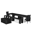 East West Furniture Xtenczar 6 -Piece Dining Room Table Set in Black Finish