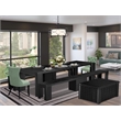 East West Furniture Xtenczar 6 -Piece Dining Room Table Set in Black Finish