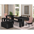 East West Furniture Xtenczar 6 -Piece Dining Room Table Set in Black Finish