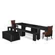 East West Furniture Xtenczar 6 -Piece Dining Room Table Set in Black Finish