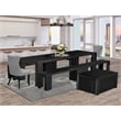East West Furniture Xtenczar 6 -Piece Dining Room Table Set in Black Finish