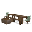 East West Furniture Xtenczar 6-Piece Extendable Dining Set in Walnut Finish