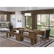 East West Furniture Xtenczar 5-Piece Extendable Dining Set in Walnut Finish