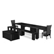 East West Furniture Xtenczar 6 -Piece Dining Room Table Set in Black Finish
