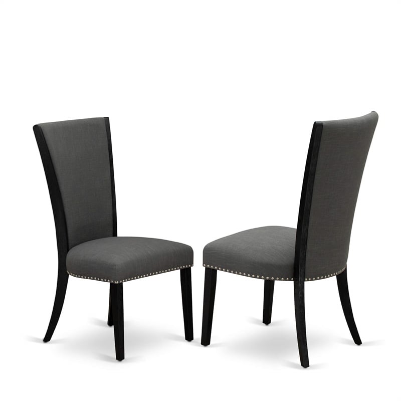 East West Furniture Xtenczar 6 -Piece Dining Room Table Set in Black Finish