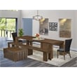 East West Furniture Xtenczar 6-Piece Extendable Dining Set in Walnut Finish