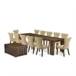 East West Furniture Xtenczar 14-Piece Extendable Dining Set in Walnut Finish