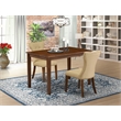 East West Furniture Yarmouth 3 Piece Dinette Set in Walnut Finish