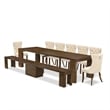 East West Furniture Xtenczar 9-Piece Extendable Dining Set in Walnut Finish