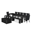 East West Furniture Xtenczar 10 -Piece Dining Room Table Set in Black Finish