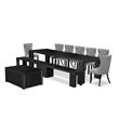 East West Furniture Xtenczar 10 -Piece Dining Room Table Set in Black Finish