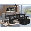 East West Furniture Xtenczar 10 -Piece Dining Room Table Set in Black Finish