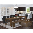 East West Furniture Xtenczar 10-Piece Extendable Dining Set in Walnut Finish