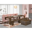East West Furniture Xtenczar 10-Piece Extendable Dining Set in Walnut Finish