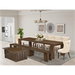 East West Furniture Xtenczar 10-Piece Extendable Dining Set in Walnut Finish