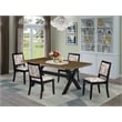 East West Furniture X-Style 5-Piece Modern Dining Set in Distressed Jacobean