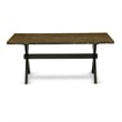 East West Furniture X-Style 5-Piece Modern Dining Set in Distressed Jacobean
