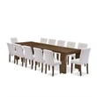 East West Furniture Xtenczar 13-Piece Extendable Dining Set in Walnut Finish