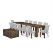 East West Furniture Xtenczar 14-Piece Extendable Dining Set in Walnut Finish