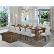 East West Furniture Xtenczar 14-Piece Extendable Dining Set in Walnut Finish