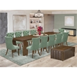 East West Furniture Xtenczar 14-Piece Extendable Dining Set in Walnut Finish