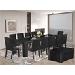 East West Furniture Xtenczar 14 -Piece Dining Room Table Set in Black Finish
