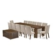 East West Furniture Xtenczar 14-Piece Extendable Dining Set in Walnut Finish