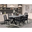 East West Furniture X-Style 7-Piece Modern Dining Table Set in Cement Finish