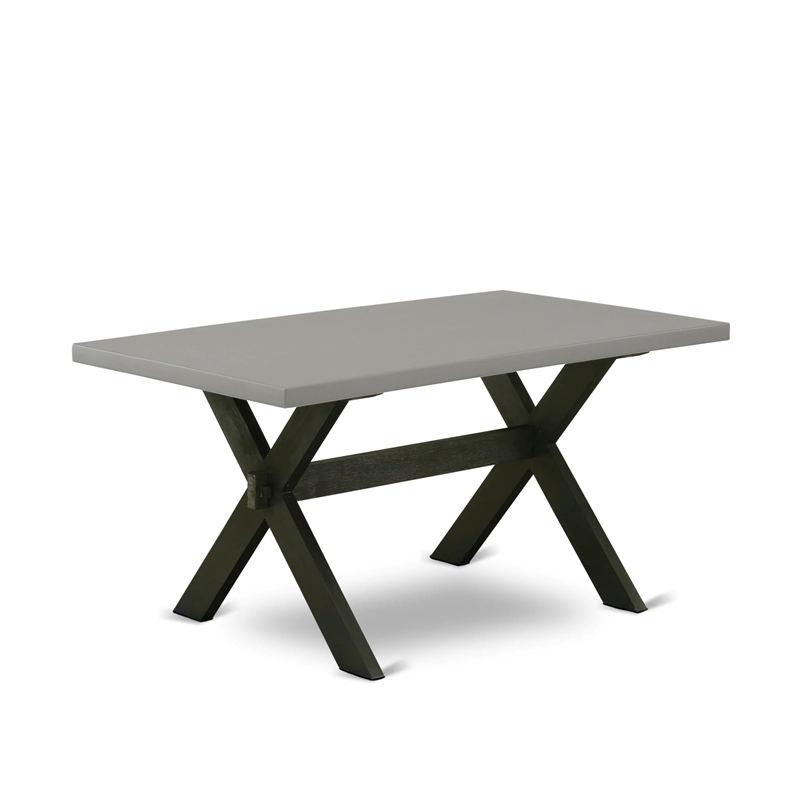 East West Furniture X-Style 5-Piece Kitchen Dining Set in Cement Finish