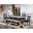 East West Furniture X-Style 6-Piece Kitchen Table Set in Cement Finish