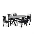 East West Furniture X-Style 7-Piece Modern Dining Table Set in Cement Finish