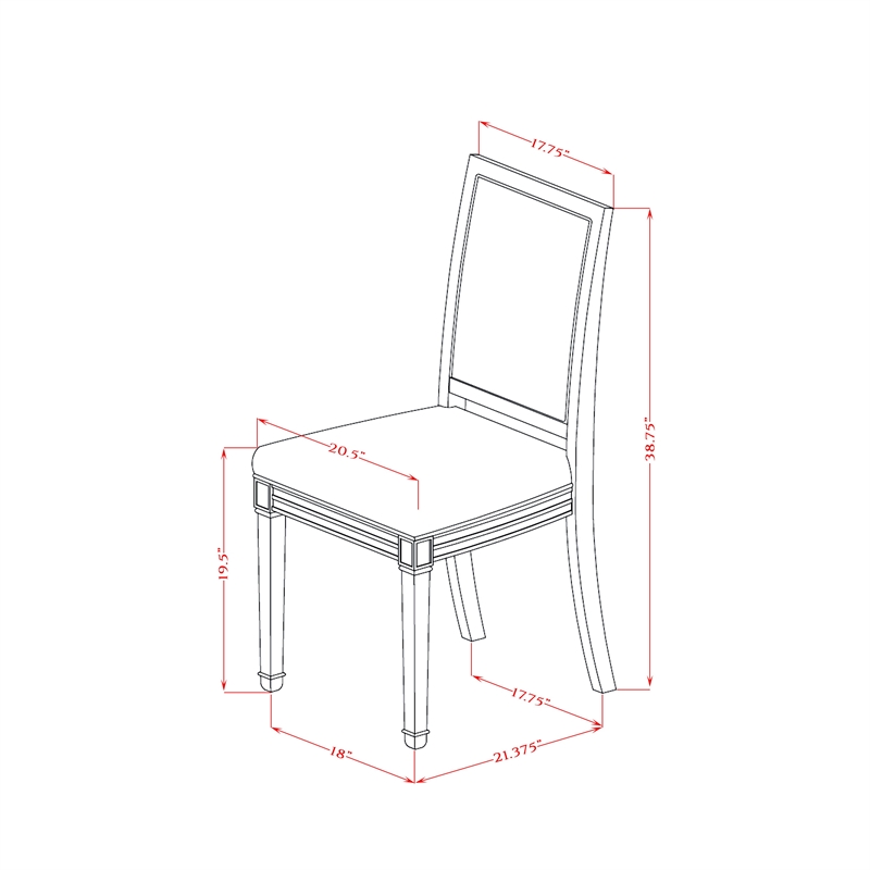 East West Furniture Amarillo Dining Chairs in Black (Set of 2)