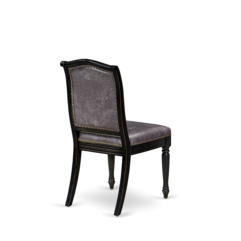 East West Furniture Marshall Parson Dining Chairs Set Of 2 in Black Finish