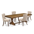 East West Furniture Northcliffe 5-Piece Kitchen Dining Set in Walnut Finish