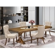 East West Furniture Northcliffe 5-Piece Kitchen Dining Set in Walnut Finish