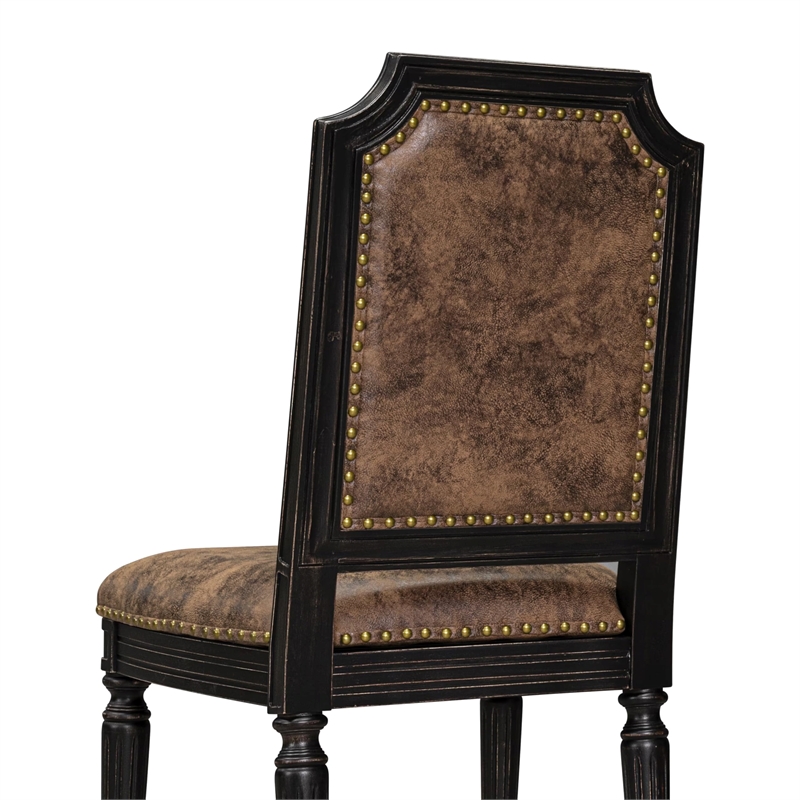 East West Furniture Tyler Dining Chairs in Black (Set of 2)
