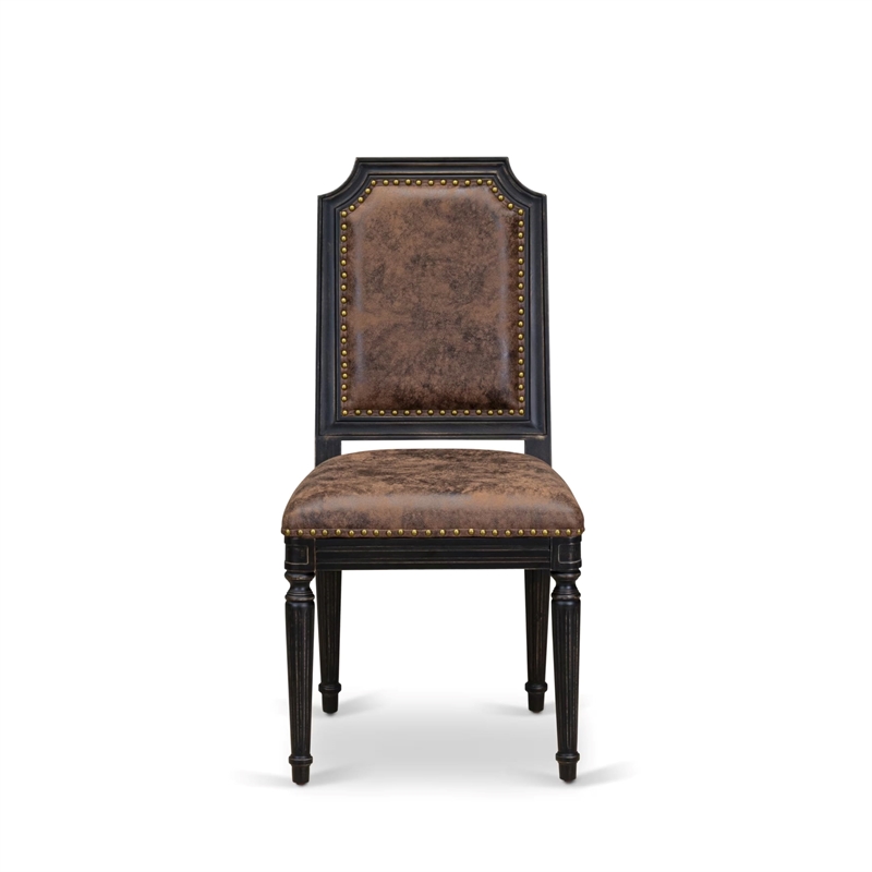 East West Furniture Tyler Dining Chairs in Black (Set of 2)