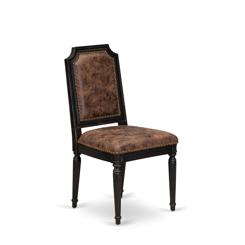East West Furniture Tyler Dining Chairs in Black (Set of 2)