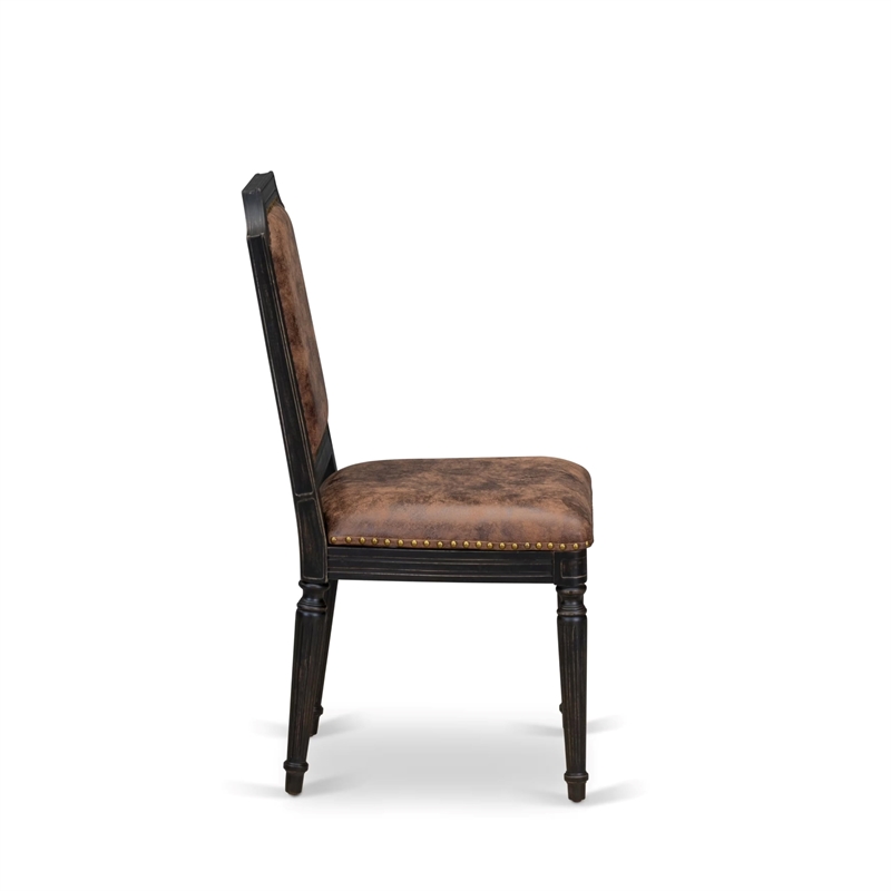 East West Furniture Tyler Dining Chairs in Black (Set of 2)