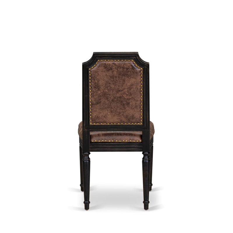 East West Furniture Tyler Dining Chairs in Black (Set of 2)