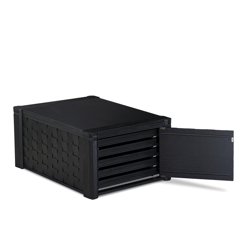 East West Furniture Xtenczar 14-Piece Dining Room Table Set in Black Finish