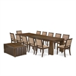 East West Furniture Xtenczar 14-Piece Extendable Dining Set in Walnut Finish