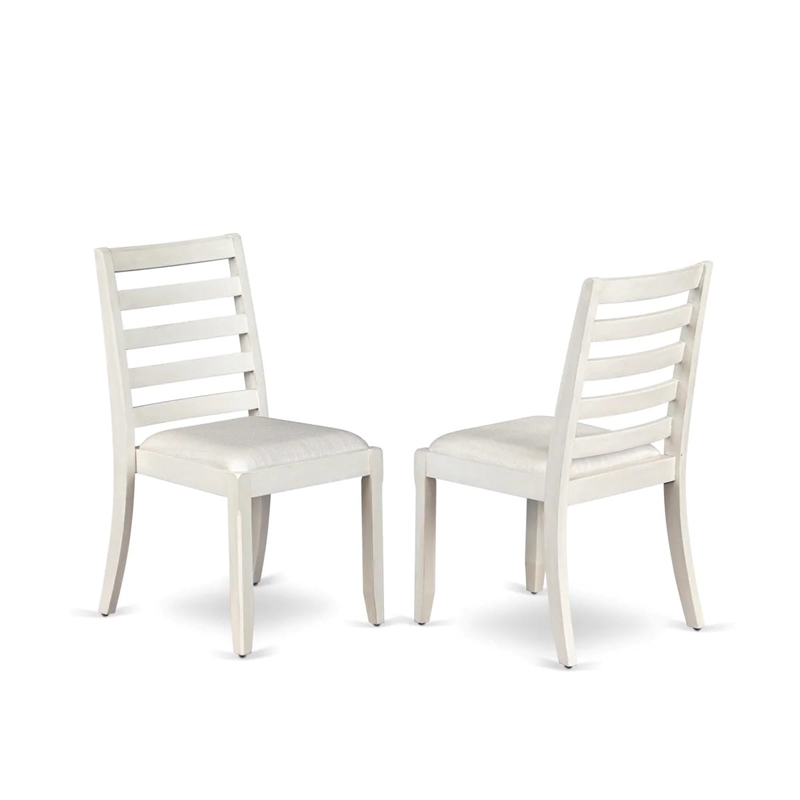 East West Furniture Xtenczar Modern Dining Chairs in White (Set of 2)