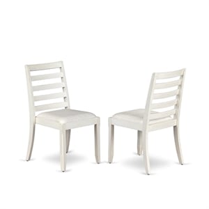 East West Furniture Xtenczar Modern Dining Chairs in White (Set of 2)